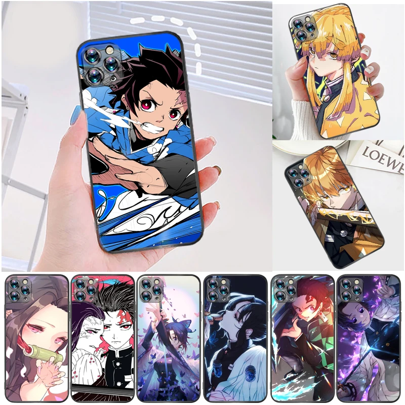 

Demon Slayer Kimetsu No Yaiba Agatsuma Zenitsu Kamado Tanjirou Kamado Nezuko Phone Case For iPhone 6 6S 6Plus 7 8 Plus Cases