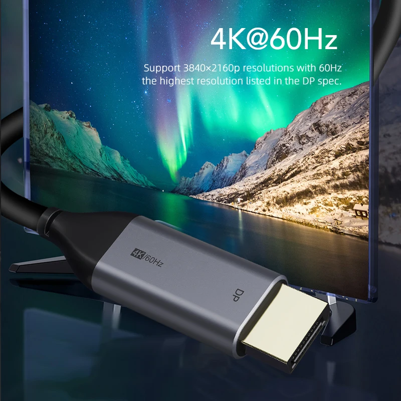 Кабель CABLETIME с USB C на DisplayPort 4K 60 Гц 3 1 Type Thunderbolt DP адаптер UHD внешнее видео C031|Кабели