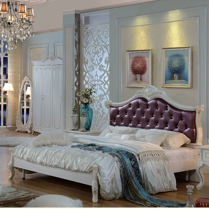 Антикварная кожаная кровать в европейском стиле новая американская твердая