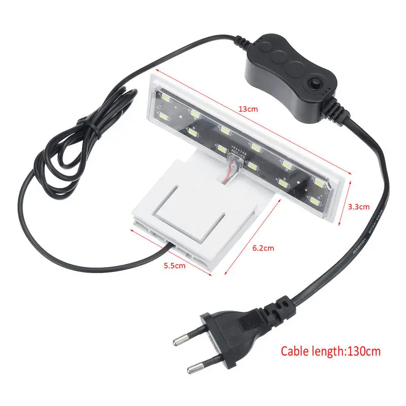 1 шт LED водяной светильник для роста акватических растений в аквариуме с креплением на зажим, сверхтонкие светильники пресной воды.