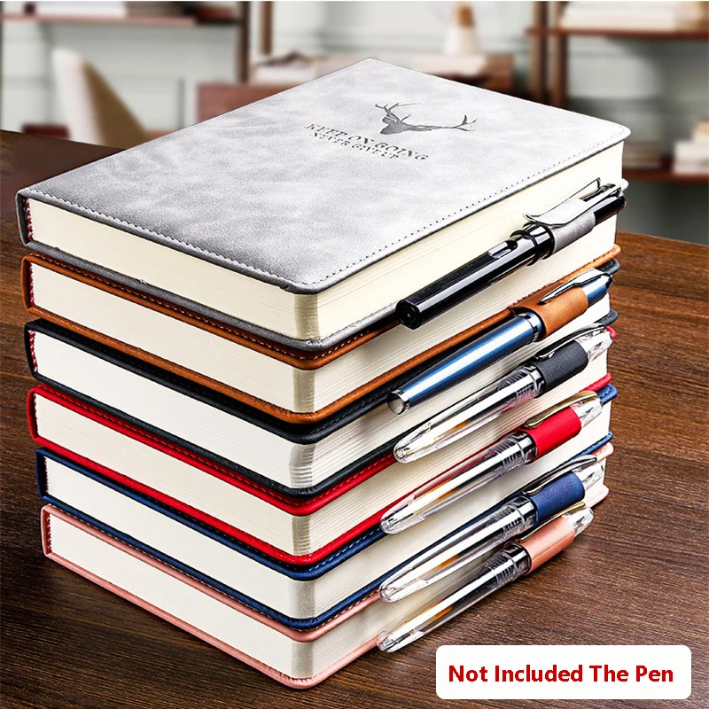 

360 Pages Extra-thick Wax-feeling Leather A5 Log Notebook Daily Office Work Notebook Notebook Diary School Supplies