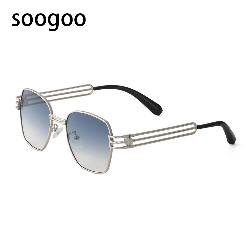 

Metal Large Frame Square Steampunk Sunglasses Men Vintage Luxury Brand Designer Sun Glasses Women Fashion Punk Eyeglasses UV400