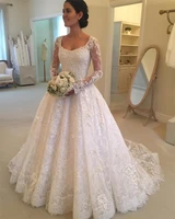 nuoxifang robe de mariage elegant white lace appliques a line 2020 sheer long sleeve wedding dress bride gown vestido de noiva