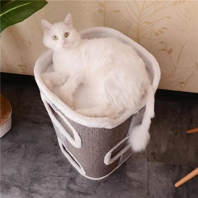 Бочки для кошек Sisal Когтеточка подъем по раме двухуровневое трехуровневое дерево