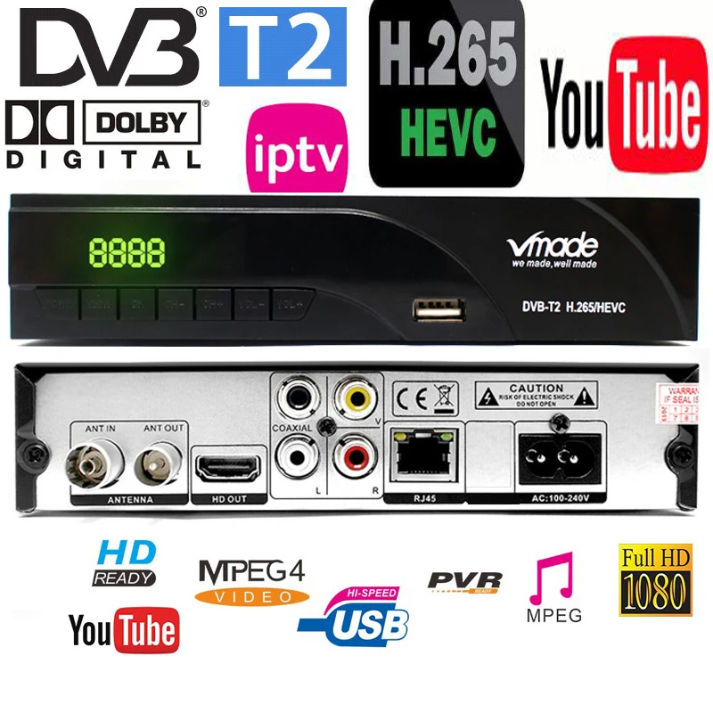 DVB-T2 цифровой приемник Поддержка H.265/HEVC/H.264 H265 код совместимый HD DVB-T с dolby ac3 горячая Распродажа Чешский Голландский Германия