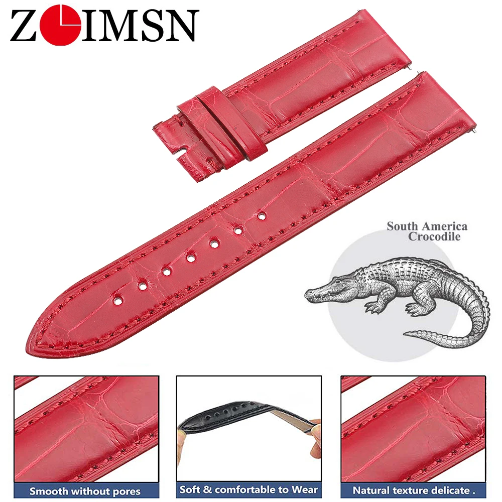 

ZLIMSN Genuine crocodile alligator strap Strap For FRANCK MULLER FM2852 Providing Private Customization Color Size Watch band