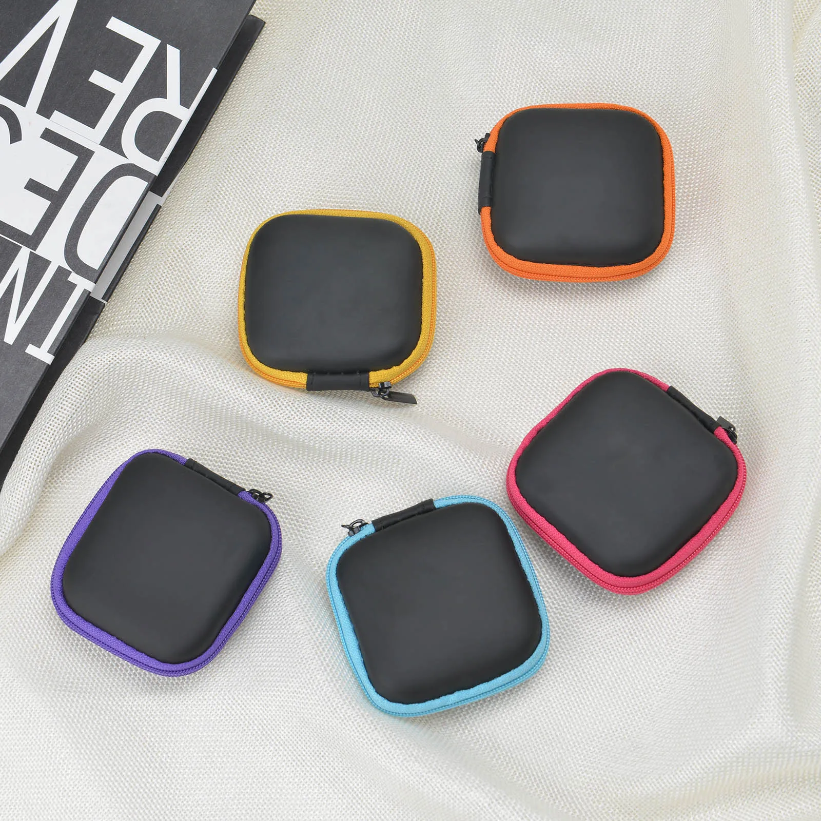Квадратный защитный жесткий чехол сумка для хранения наушников ключей кабелей
