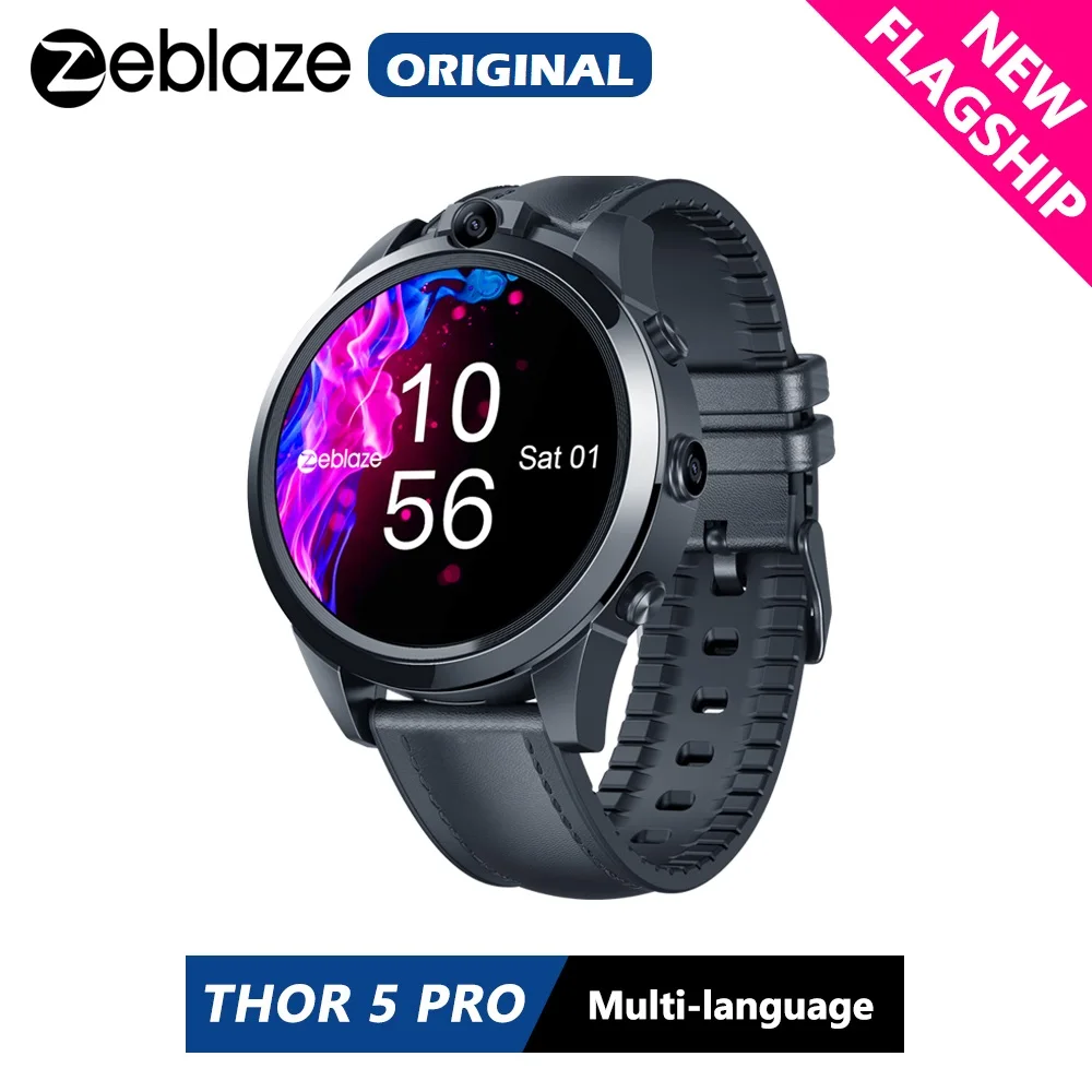 Смарт часы Zeblaze THOR 5 PRO 4G LTE четыре ядра 3 ГБ ОЗУ 32 Гб ПЗУ LTPS двойная камера