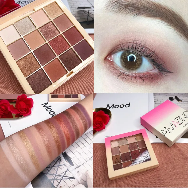 Ultimate 16 цветов блестящие тени для макияжа Палитра матовых теней век мерцающие