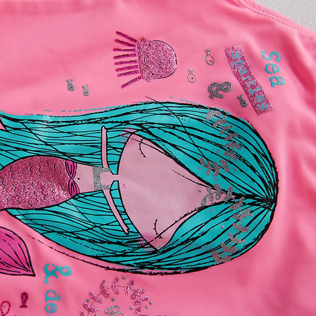 Новые детские летние пляжные бикини для маленьких девочек кавайный розовый