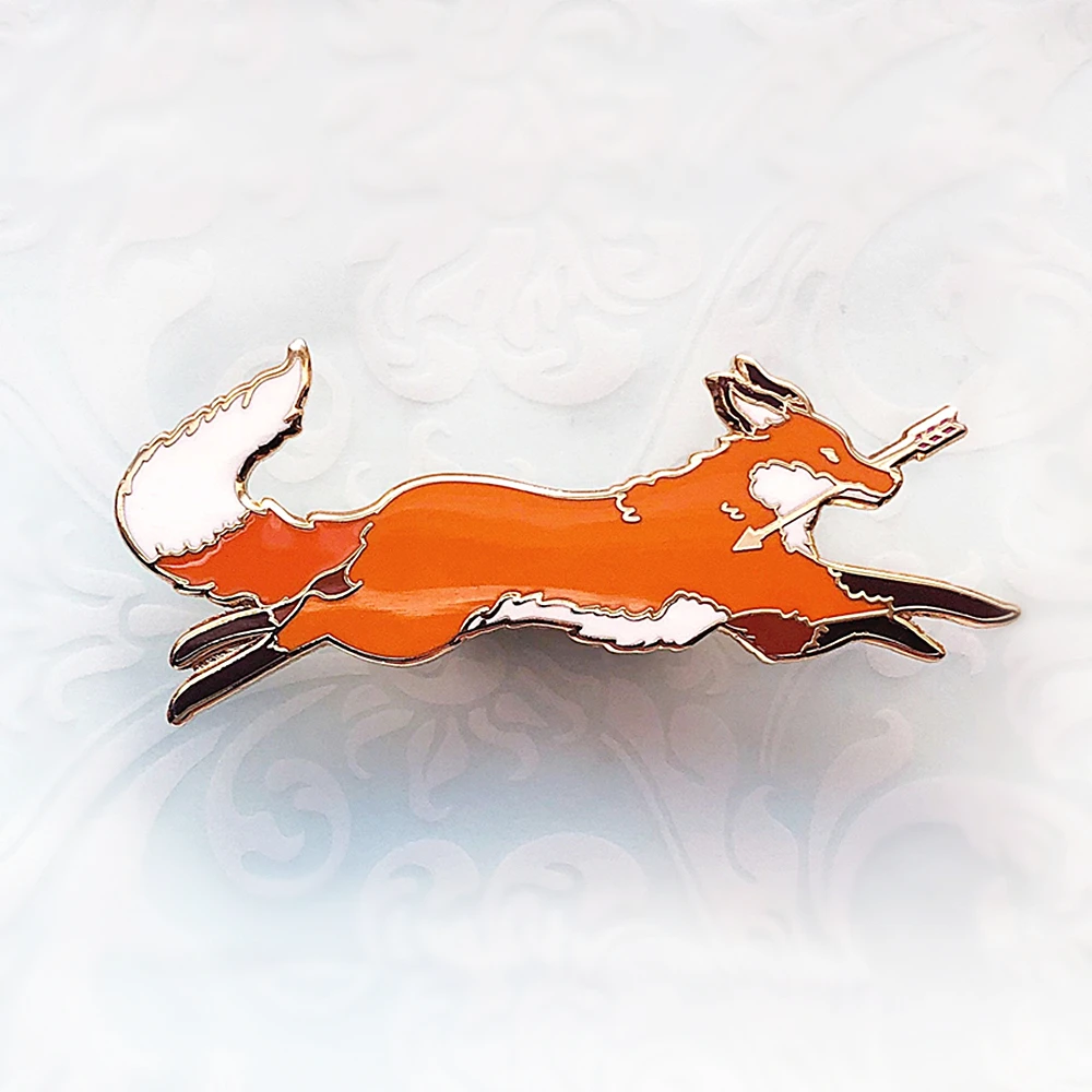 

Kawaii Little Fox Running Hard Enamel Pin Funny Cunning Thief Foxs Gold Brooch Cute Cartoons Animal Badges Fashion Jewelry Gift