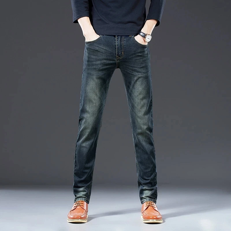 Straight Jeans Stretch Trousers Jeans for Men Brand Men New Jeans Slim Fit Skinny Denim Jeans Designer Elastic