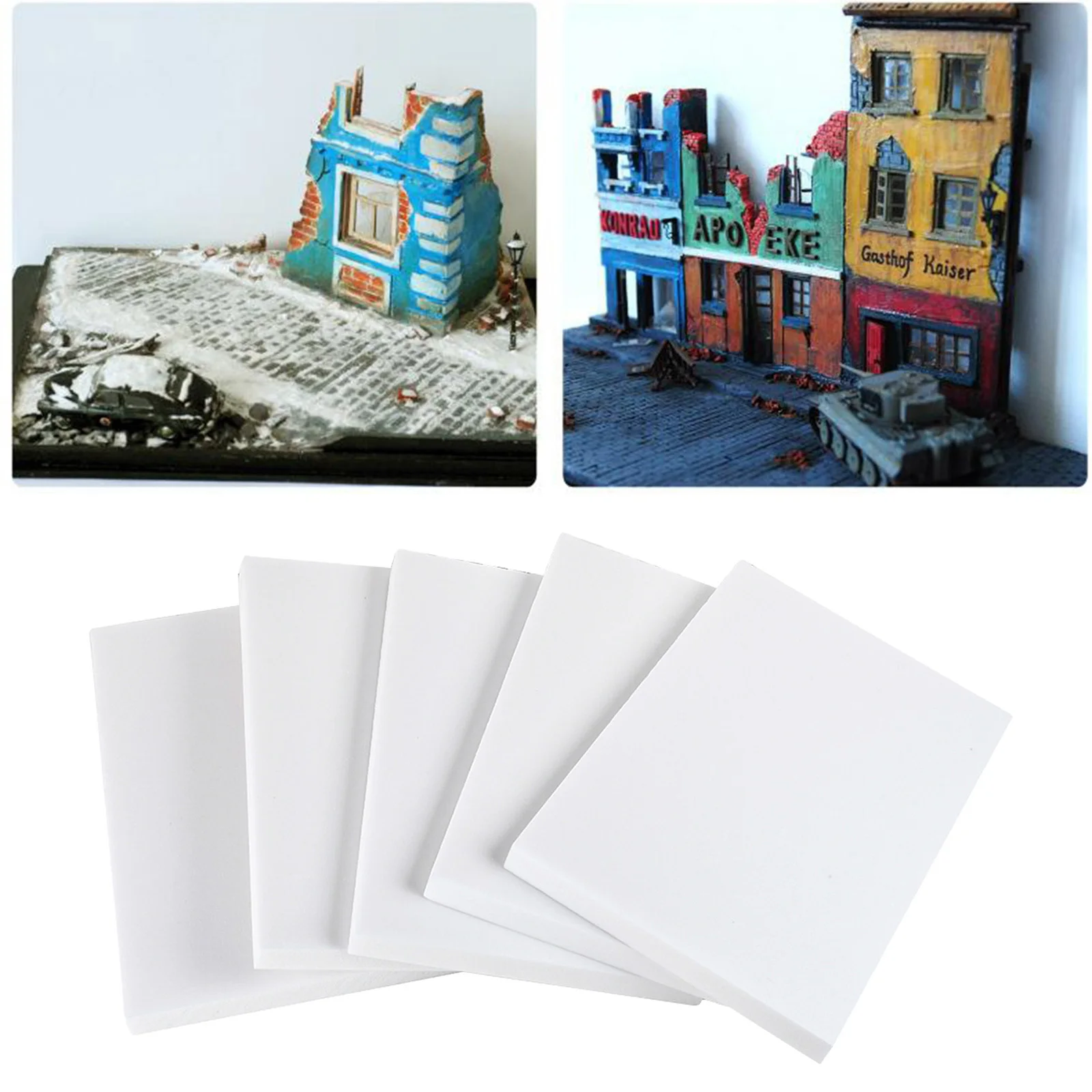 5 Pcs Foam Boards Lightweight Sign Blank Board Sheet for DIY Crafts Model | Building Kits