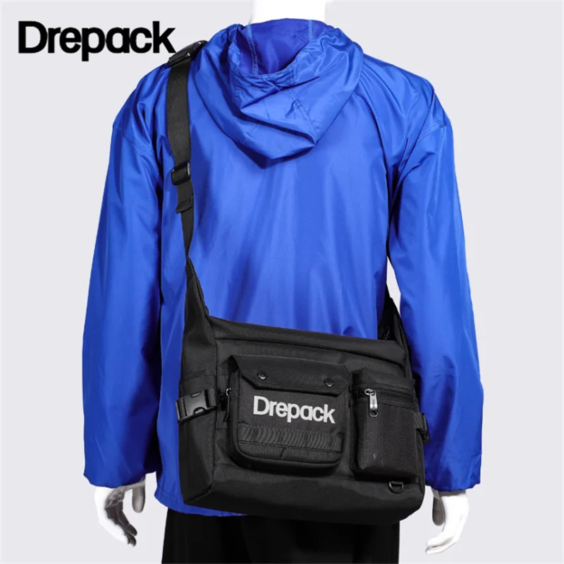 

Drepack 2021 Trendy Messenger Male MultiFunctional Casual Style Single Shoulder Bag Sports Double Covers Custom Bag For Men