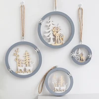 nordic style wooden elk wall round wall hanging creative home bedroom living room wall decoration pendant cute decor aesthetic