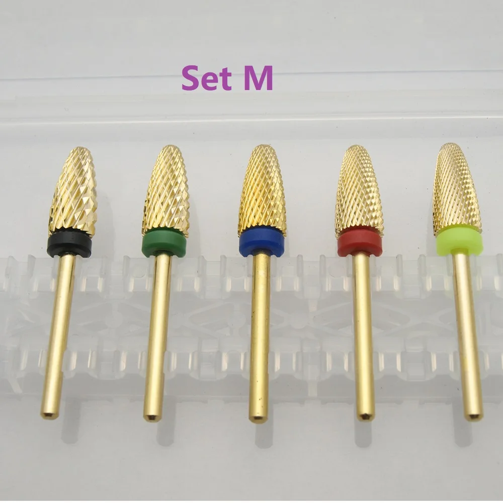 14kinds Box set Safety Tapered Safety Carbide Nail Drill Bits With Cut  Drills Carbide Milling Cutter For Manicure Remove Gel