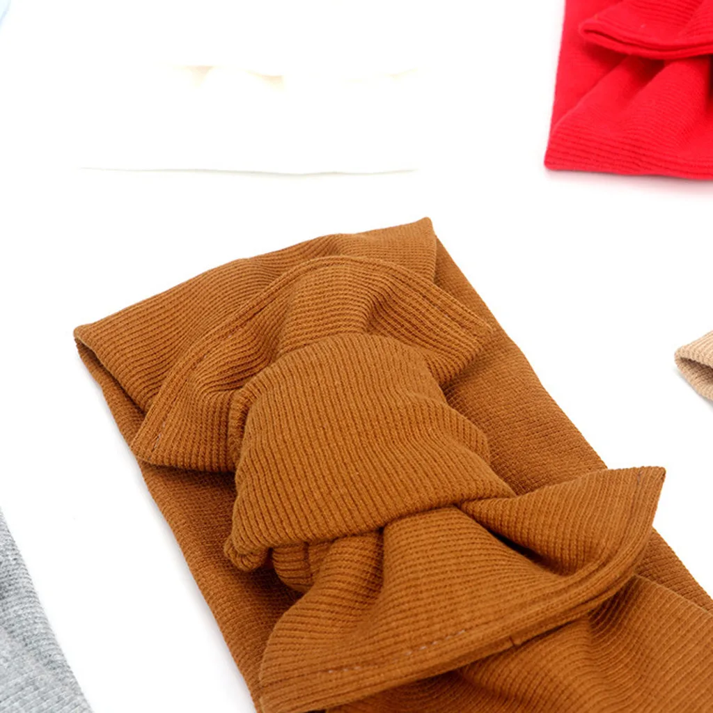 Милая Детская однотонная повязка на голову для маленьких девочек с большим