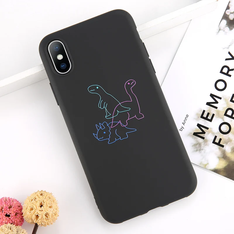 Чехол Ottwn с динозавром для iPhone 7, 6, 6 S, 8 Plus, 11 Pro, Max X, XR, XS Max, чехол для телефона, с сердечком, милый мультяшный Кот, мягкий ТПУ чехол на заднюю панель