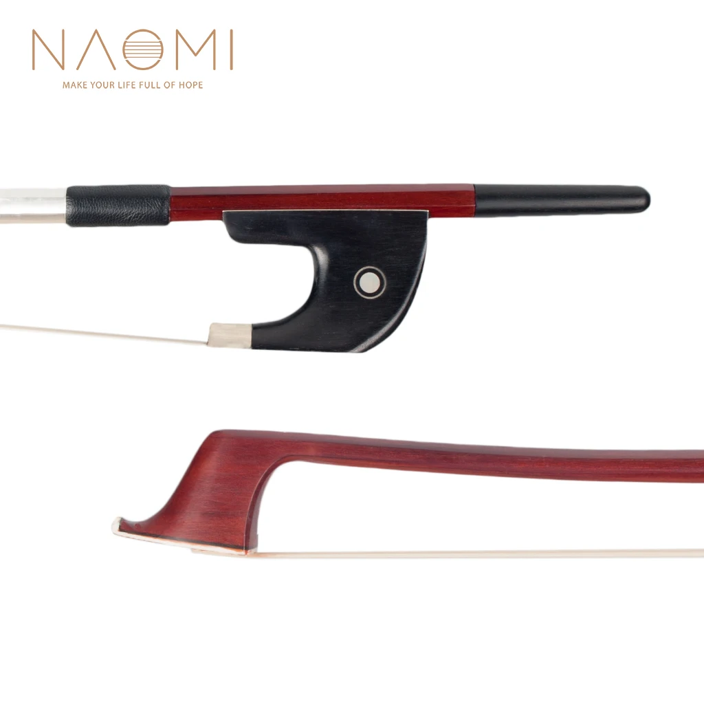 NAOMI Contrabass Bow German Style Double Bass Bow Brazilwood Bow Octagonal Stick Ebony Frog Paris Eye Inlay Upright Bass Bow