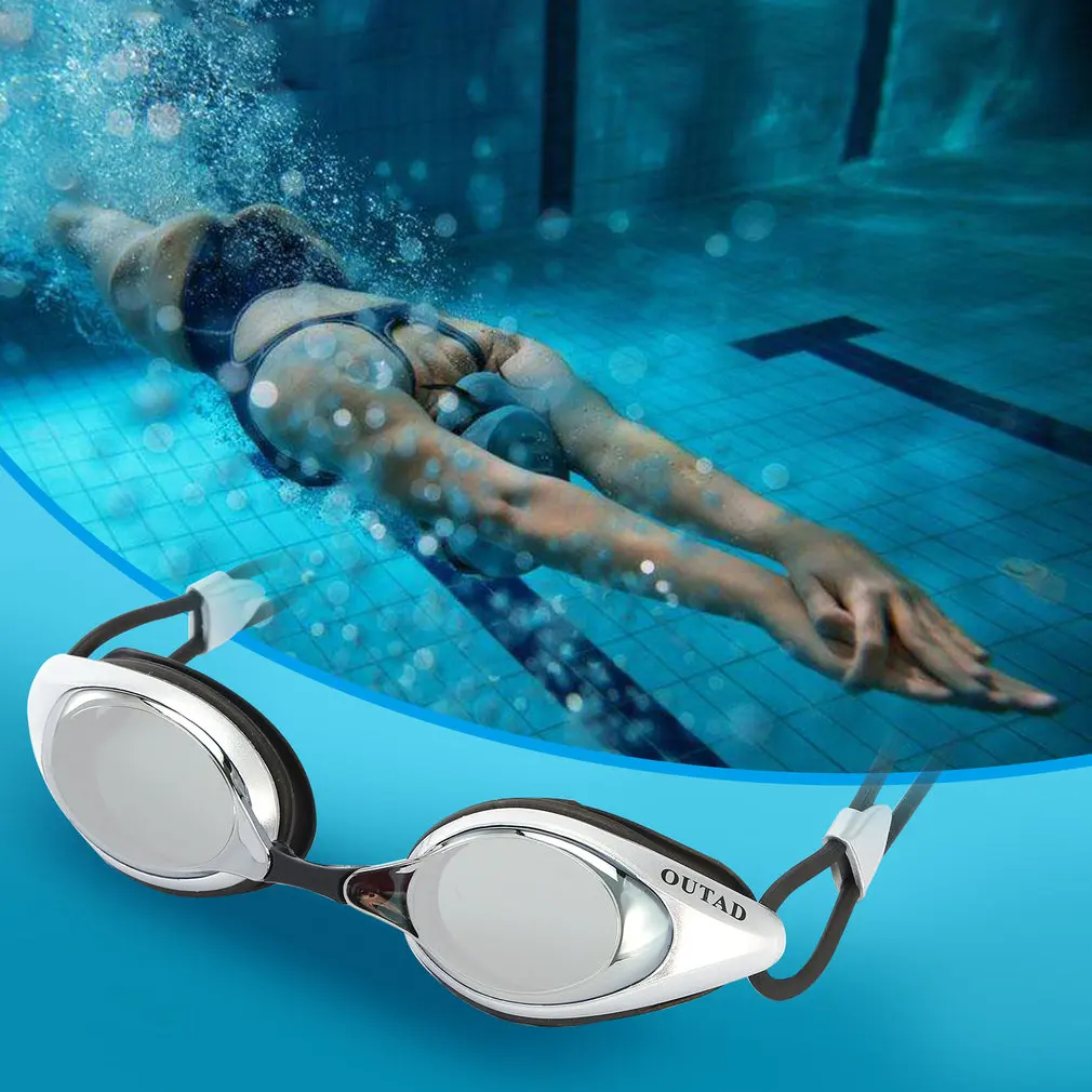 

OUTAD классический Стайлинг электронное покрытие HD водонепроницаемые противотуманные Взрослые плавательные очки с 2 сменными ножками