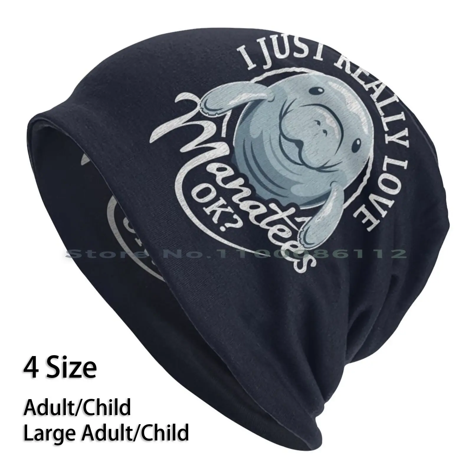 

I Just Really Love Manatees , Ok  Beanies Knit Hat Save The Manatee Love Manatees Manatee Lover Manatee Fan Manatee Souvenir