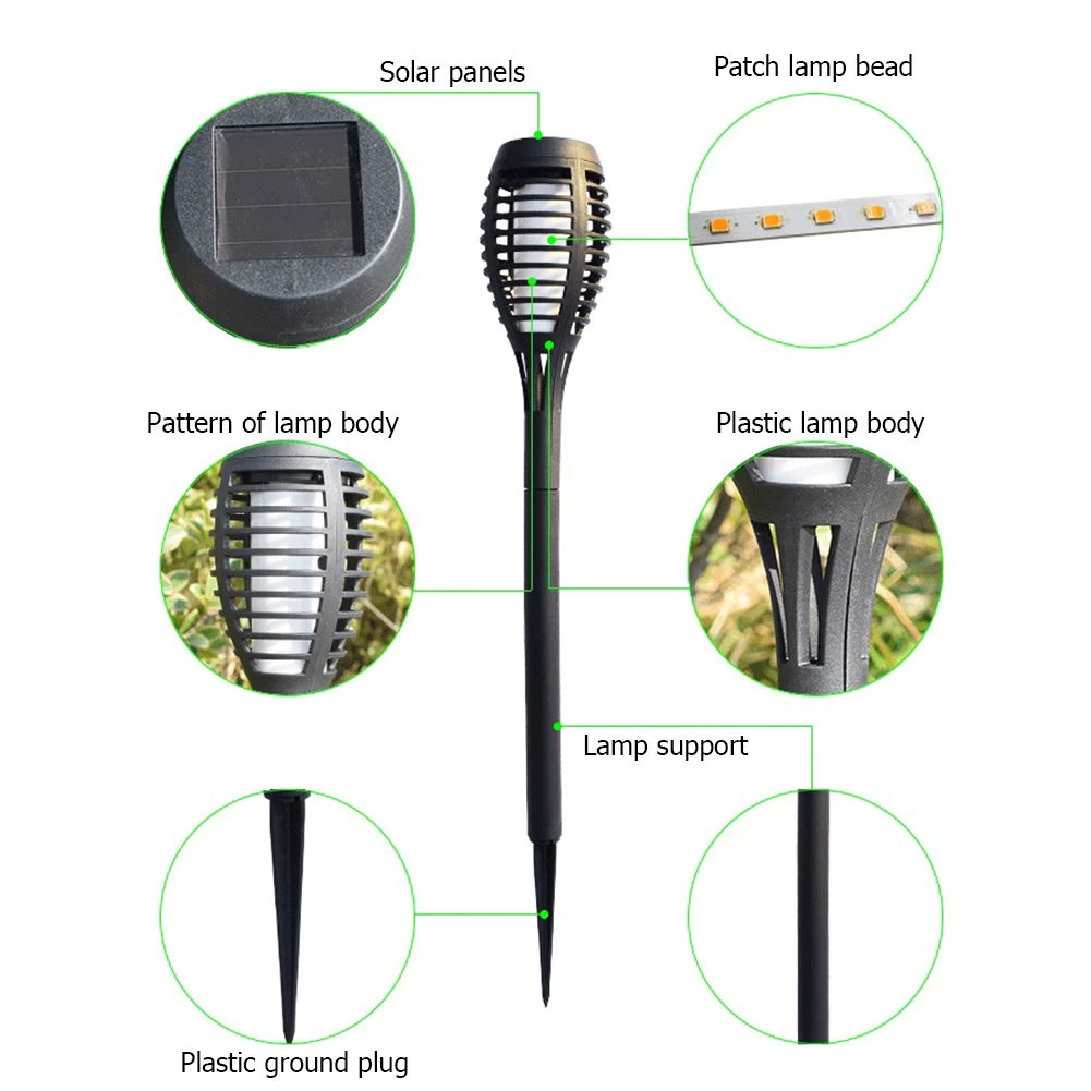 

LED Solar Light Flame Torch Light Waterproof Outdoor Courtyard Lawn Stakes Solar Lamps for Home Garden Decoration Dropshipping
