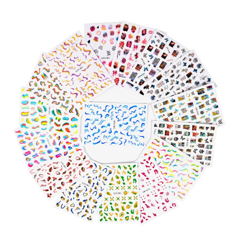 

2022 1PCS New Style Butterfly Nail Stickers Nail Art Curve Sliders For Nails Nail Art Decorations Foil For Manicure