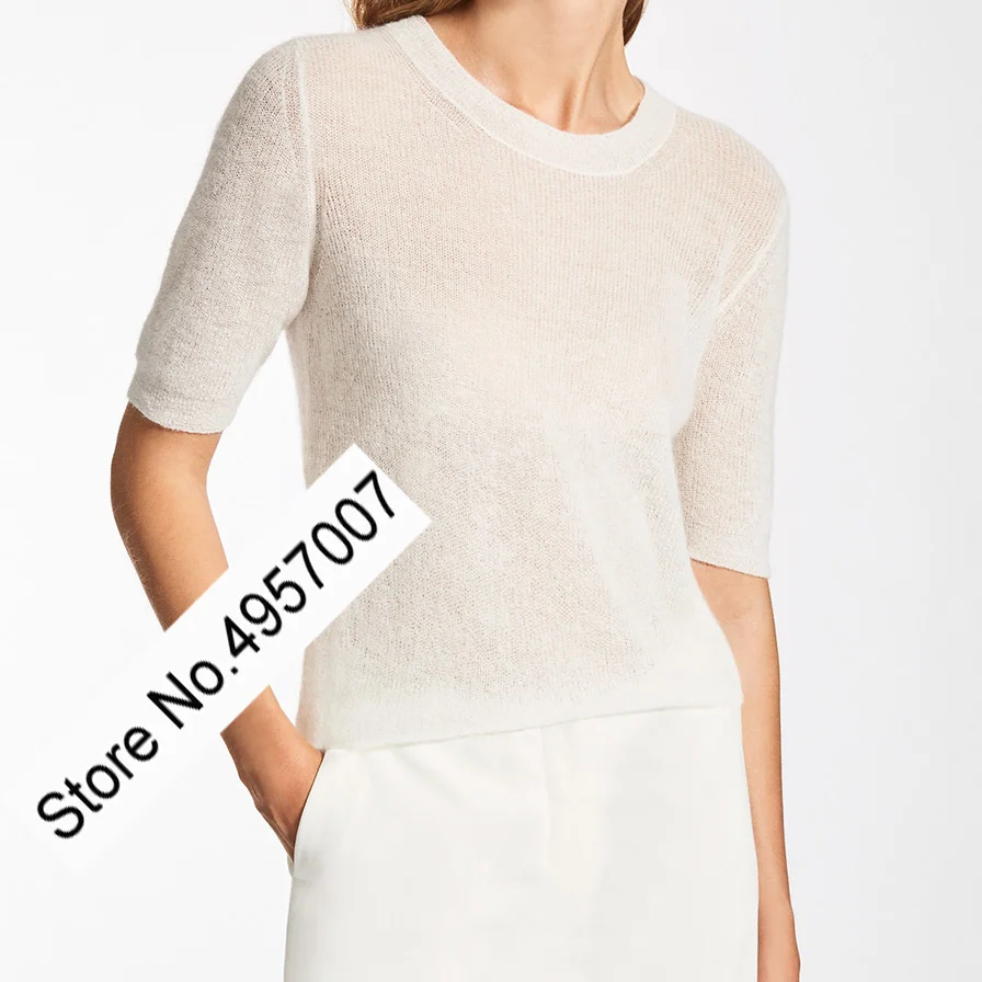 

Ladies Wool Knitting Short Sleeve Simple Style Knitter Pullover Sweater Top