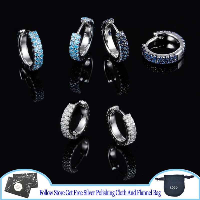

Three-Color Diamond Earrings High-End Fashion Simple Design Couple Earring 585 925 Sterling Silver Luxury Jewelry For Women Fine