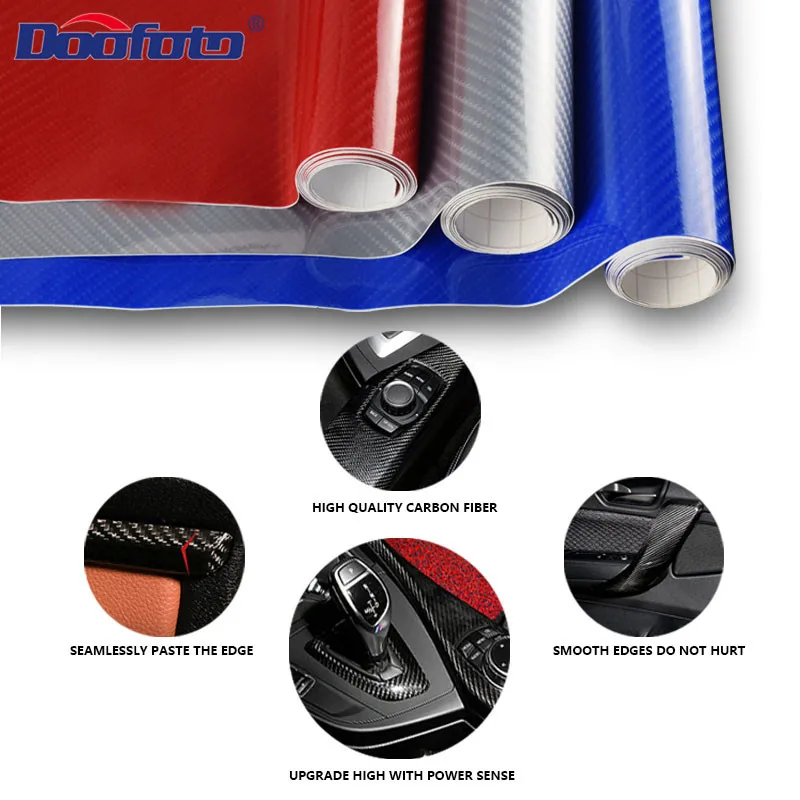 

152X50CM 5D Carbon Fiber Vinyl Film Car Decoration stickers Wrapping Foil Console Laptop Skin Phone Cover Styling Accessories
