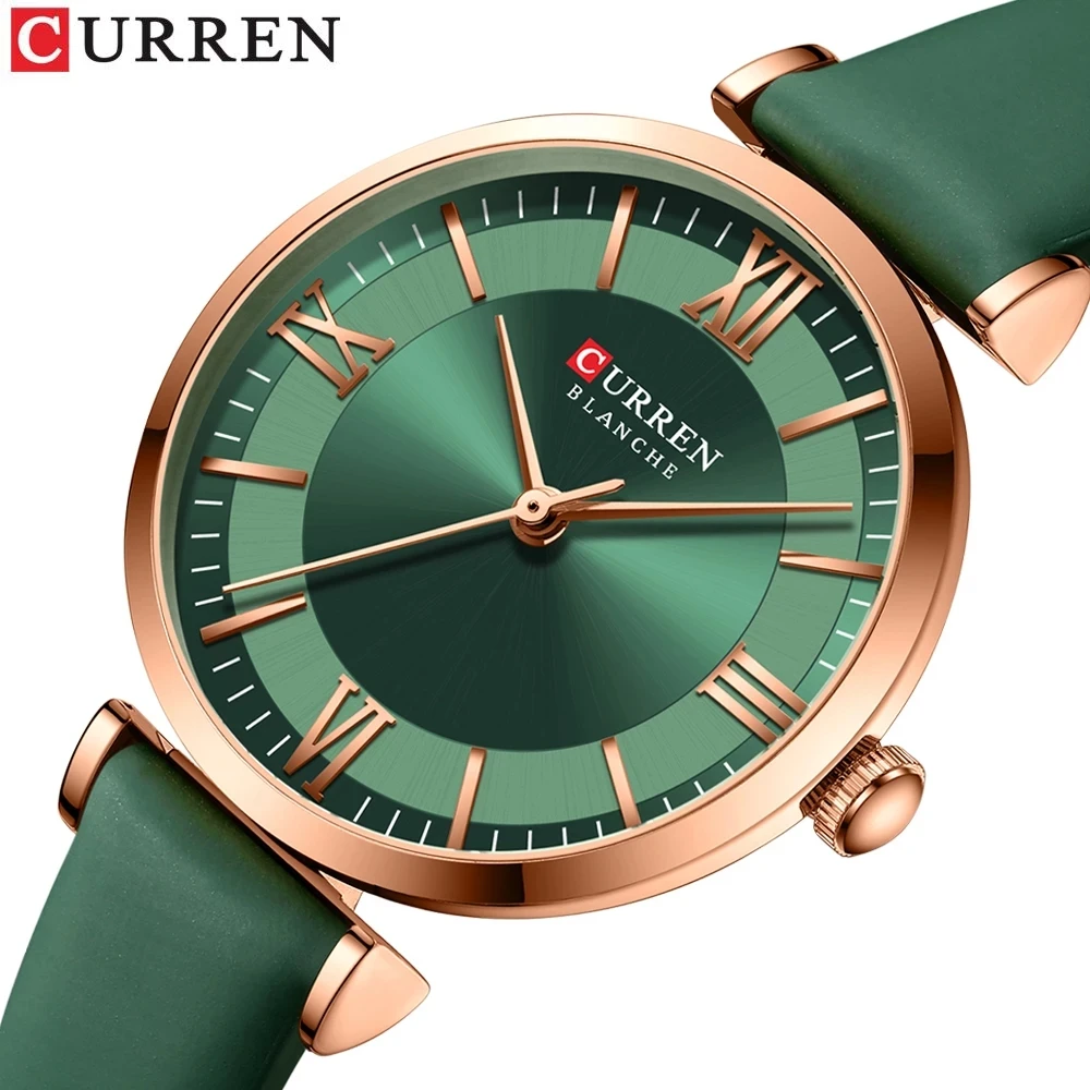 

CURREN 2021 Watches Women's Fashion Grace Quartz Clock Ladies Simple Leather Wristwatch