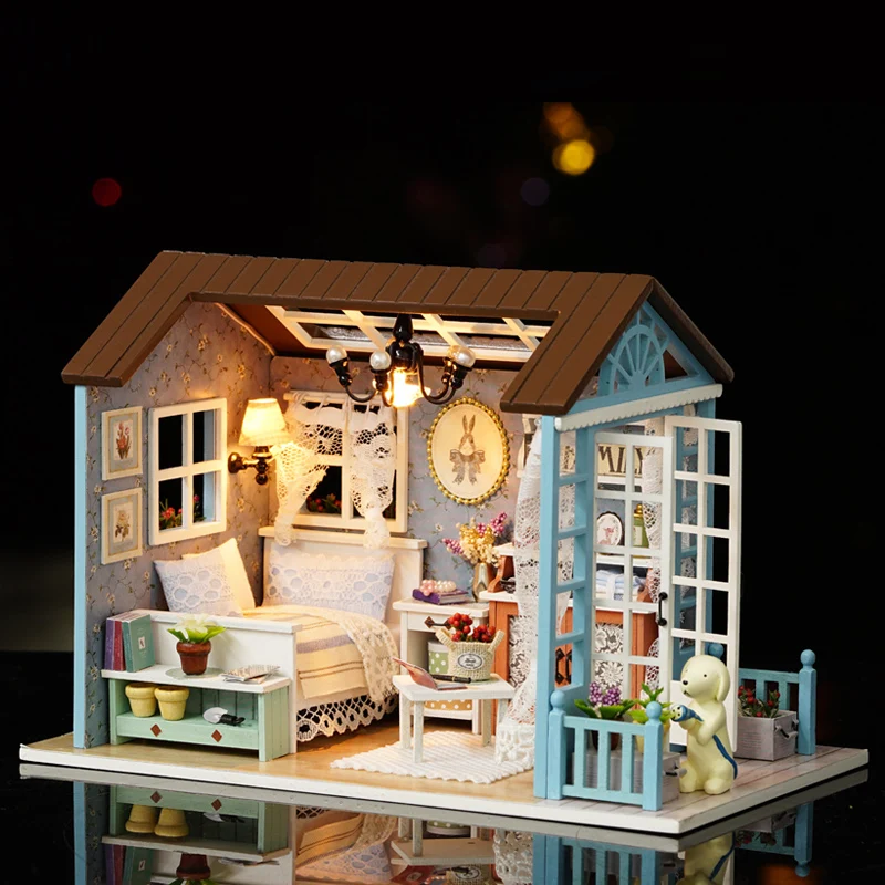 Кукольный домик DIY Миниатюрный Модель деревянная игрушка мебель ручной работы
