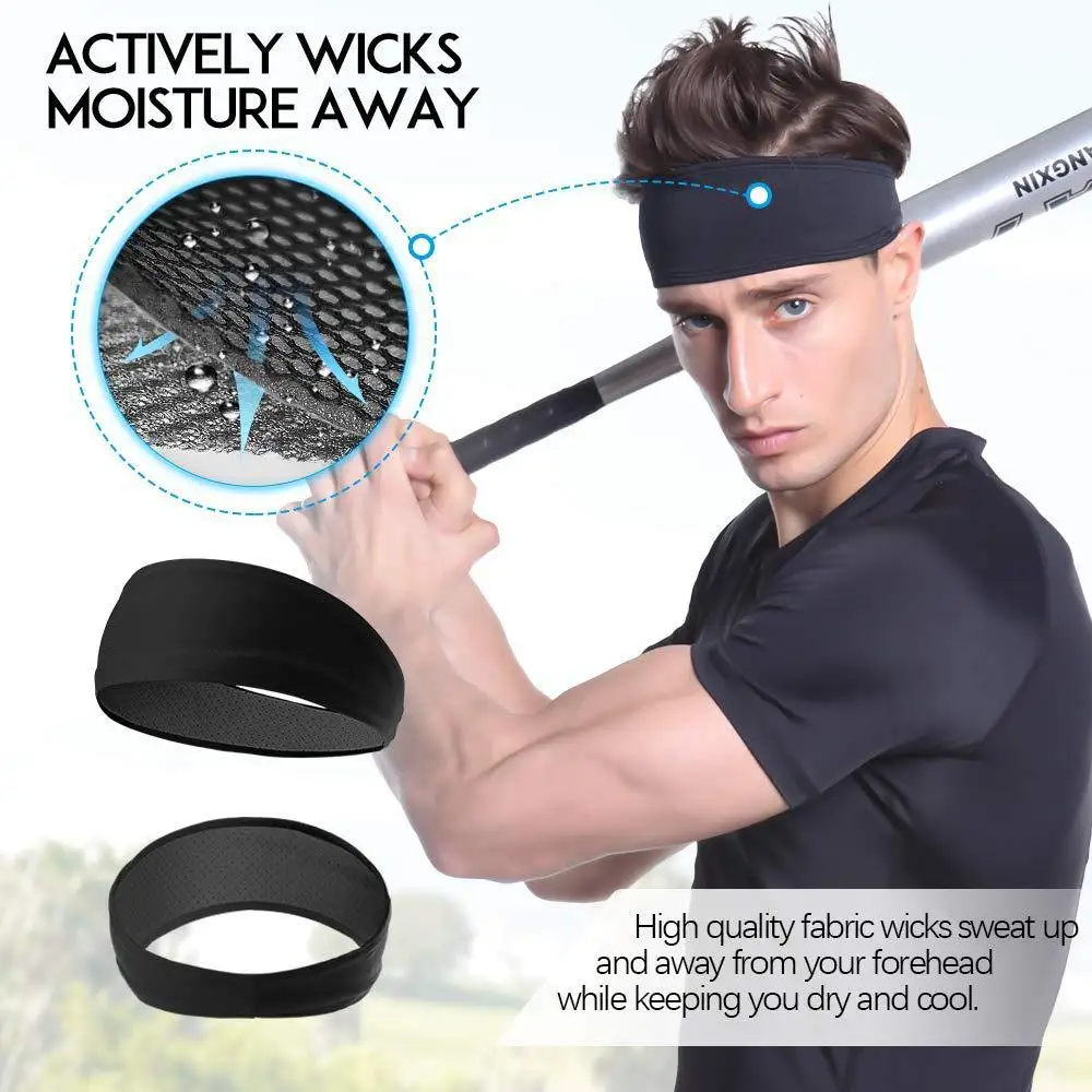 Men sweatband sports Headband Stretch Elastic Women Yoga Running hair band for men  Outdoor Sport Headwrap Fitness Sports safety