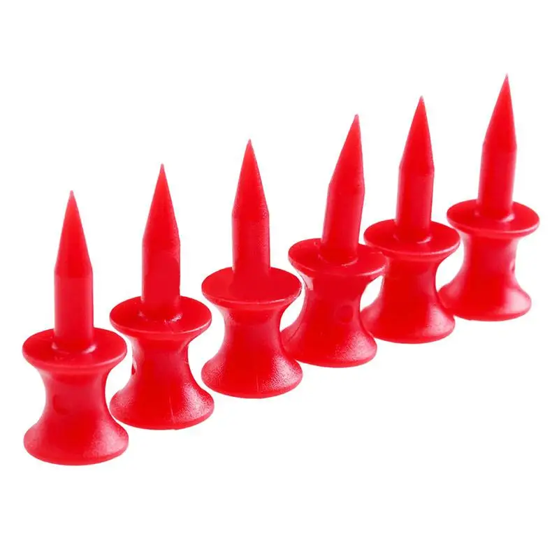 

10PCS Red Plastic Golf Tees 31mm Durable Rubber Cushion Top Tee Golf L0S7