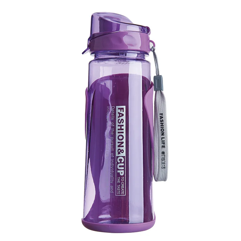 Purple Креативная бутылка для воды для детей и взрослых, для спорта на открытом воздухе, герметичная, большая емкость, портативная и бутылка для питья - Цвет: Purple