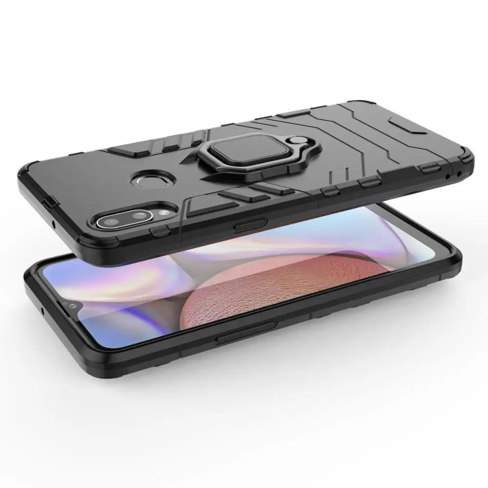 Чехол для samsung Galaxy A10s, противоударный металлический держатель для кольца на палец, гибридный жесткий чехол, ТПУ бампер, СПС Galaxy A 10s A107F