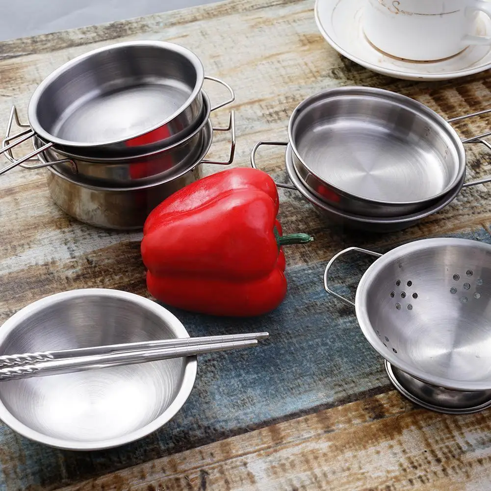 

Mini Steel Children Kitchen Wok Toys Simulation Kitchen Pretend House Toys Utensils Kid's J9m4