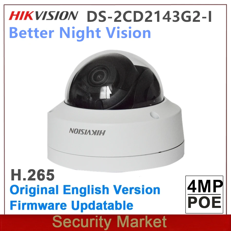 Оригинальная камера видеонаблюдения Hikvision DS-2CD2143G2-I IP POE 4 МП Mini Dome IR CCTV H265 лучшее