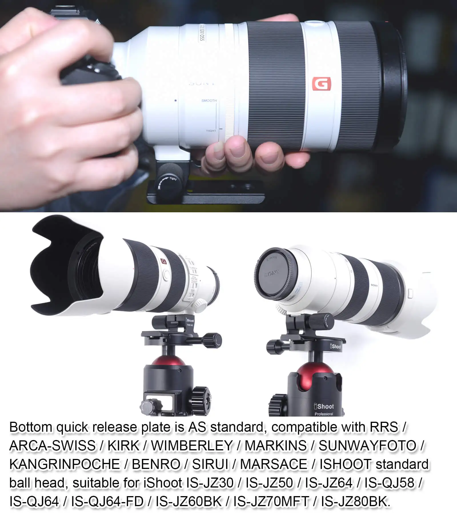 Замена воротника объектива ARCA 85 мм основание для Sony FE 70 200 f/2 8 GM OSS и 100 400 f/4 5 6