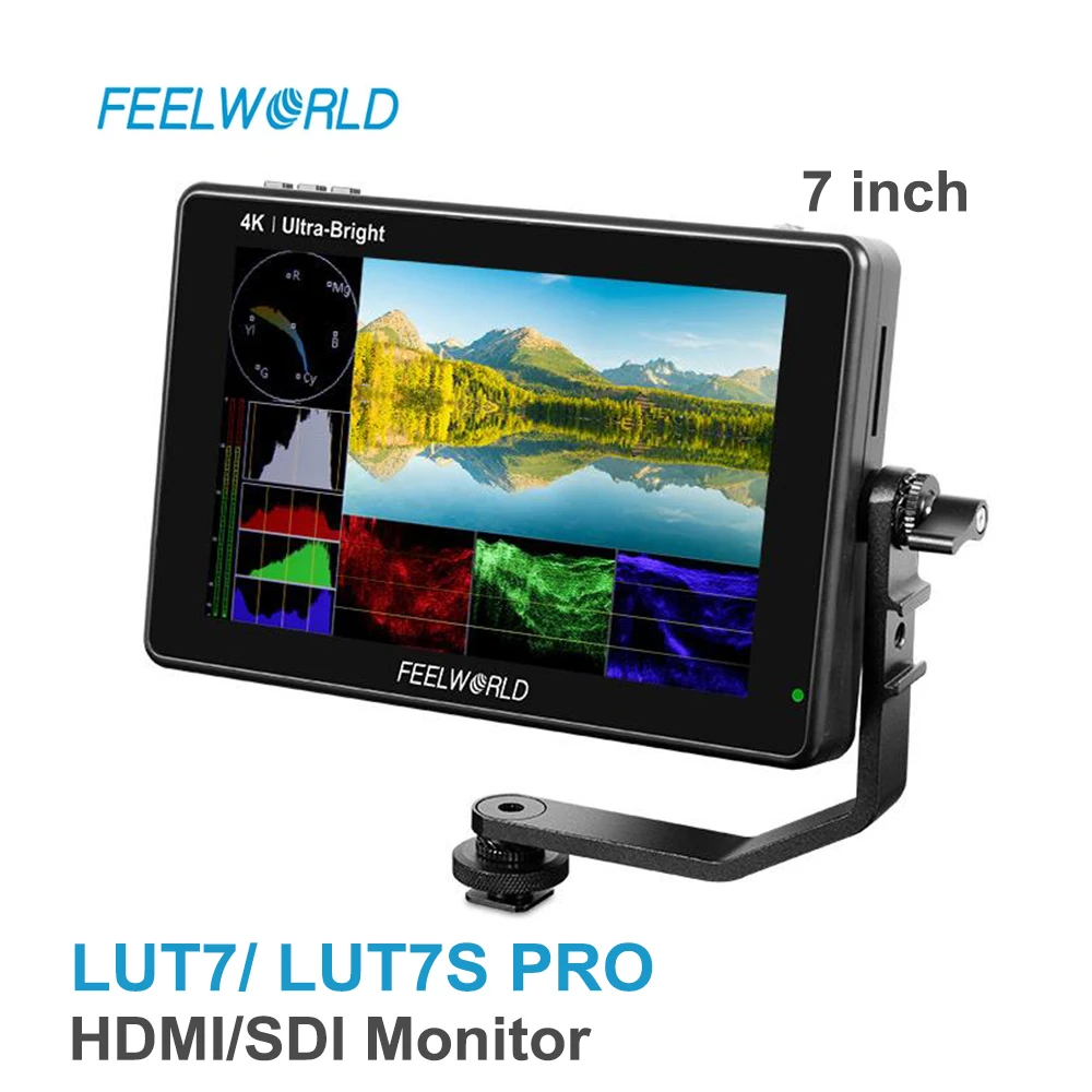 FEELWORLD LUT7 LUT7S PRO 7 дюймов на камеру DSLR полевой монитор 4K HDMI SDI 3D LUTs сенсорный экран