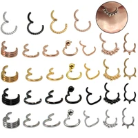 1pc surgical steel daith helix earring 16g septum clicker hoop nose ring labret ear tragus cartilage stud piercing jewelry