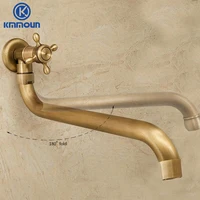 25CM/22CM Longer Faucet Spout Bath Faucet Shower Single Cold Mop Faucet Antique Brushed Solid Brass