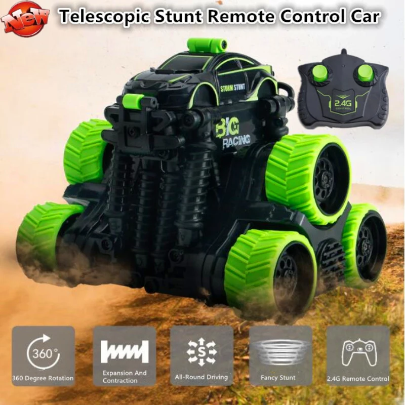 

Fancy Telescopic Rotating Remote Control Stunt Car RC 2.4G 4WD 360-Degree High-Speed Rotation Children's Toy Deformation Car