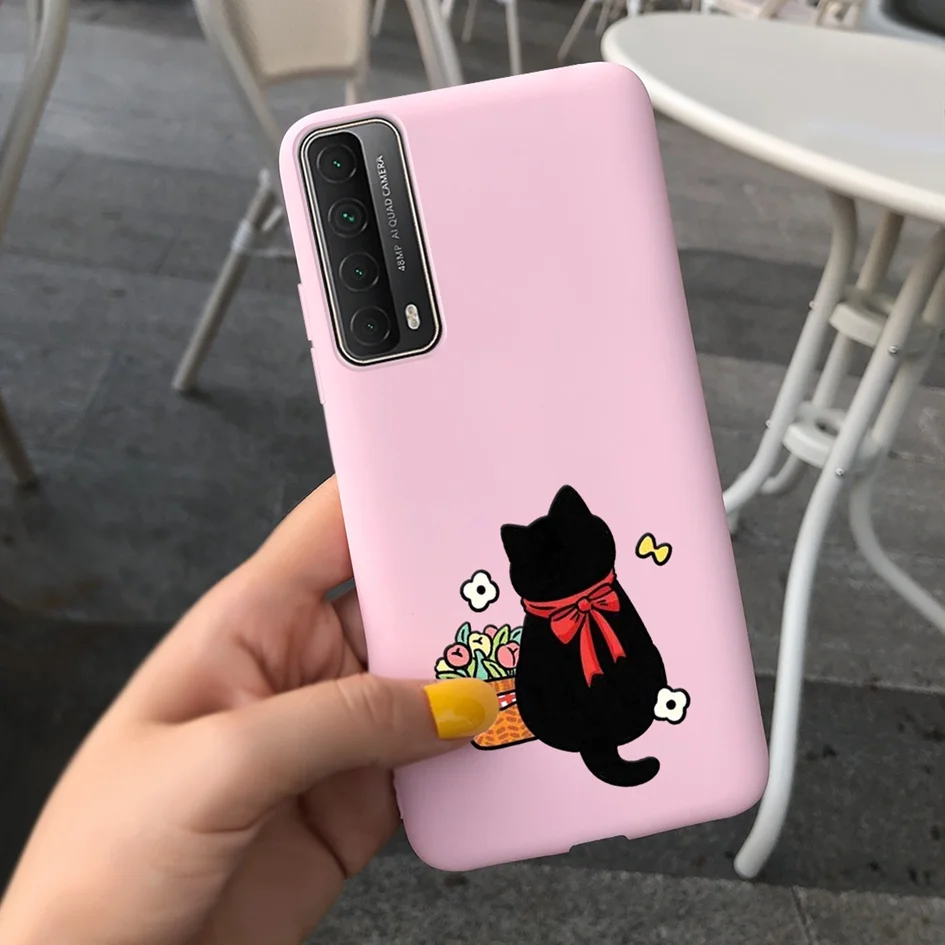 Fashion Flower Soft Case For Huawei P Smart 2021 Phone Cover Silicone Matte Protective Fundas Y7A 2020 PPA-LX3 Bumper | Мобильные