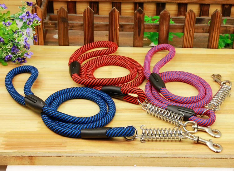 Dogs Leash Large Dog Reflective Rope Walking Big Collar Strengthen Traction Harness Round Cadena Perro Pet Leashes OO50XQ | Дом и сад