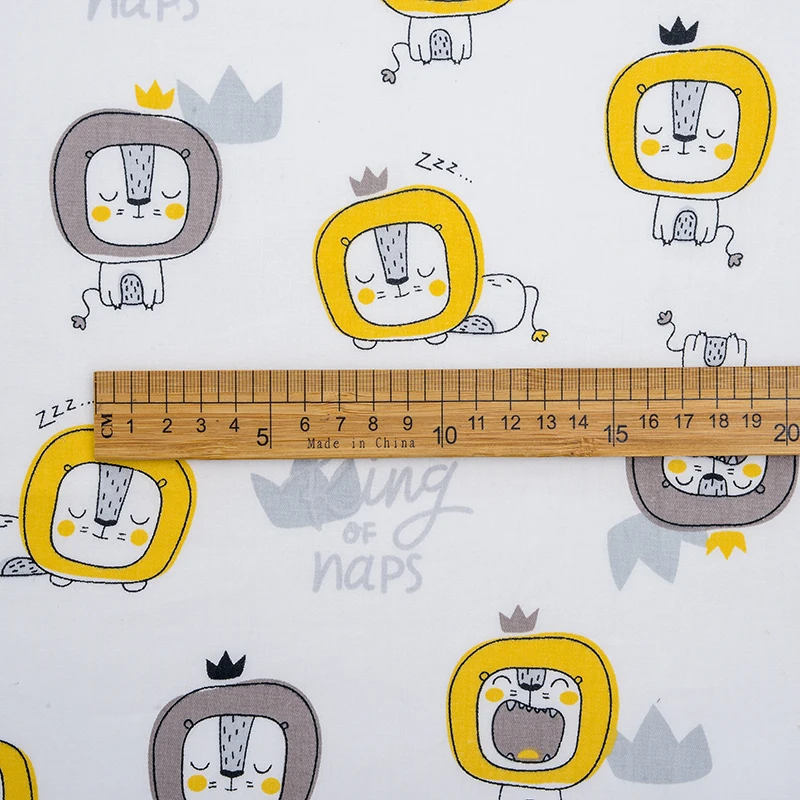 Cartoon lion cotton sewing fabric DIY handmade curtain pillowcase fabric.a pack of six | Дом и сад