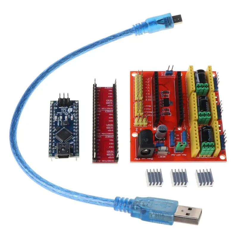 

Щит V4 + Nano 3,0 A4988 3 оси шагового драйвер платы Гравировальный станок набор Наборы