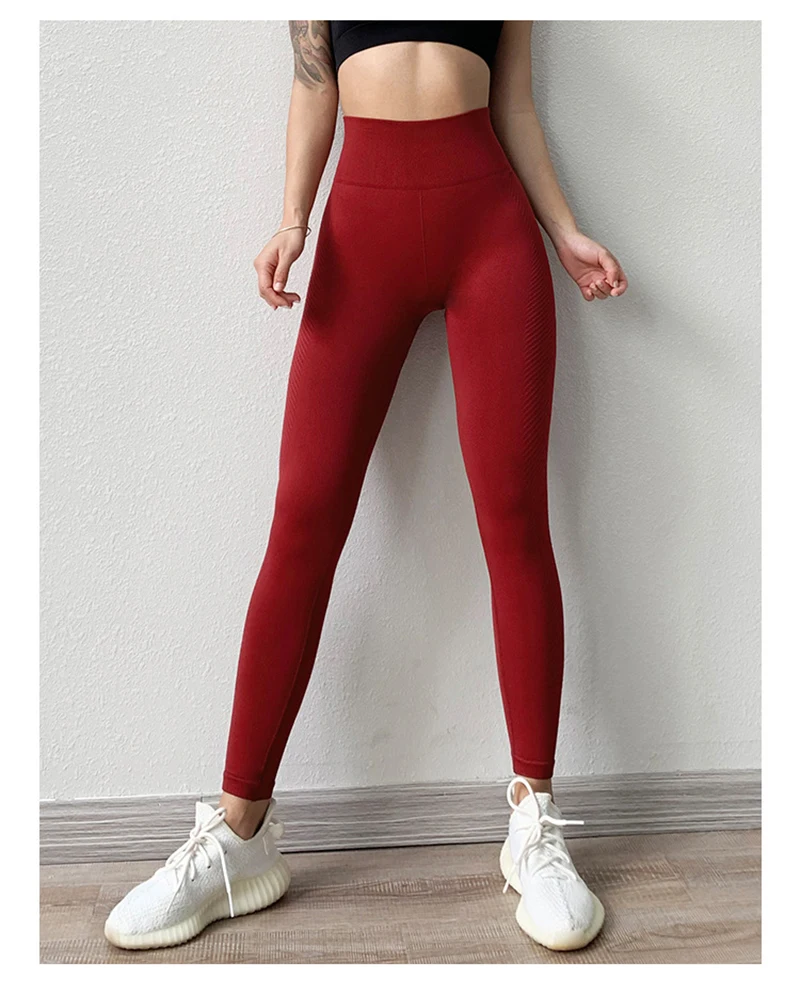 Женские однотонные бесшовные леггинсы с высокой талией штаны для йоги