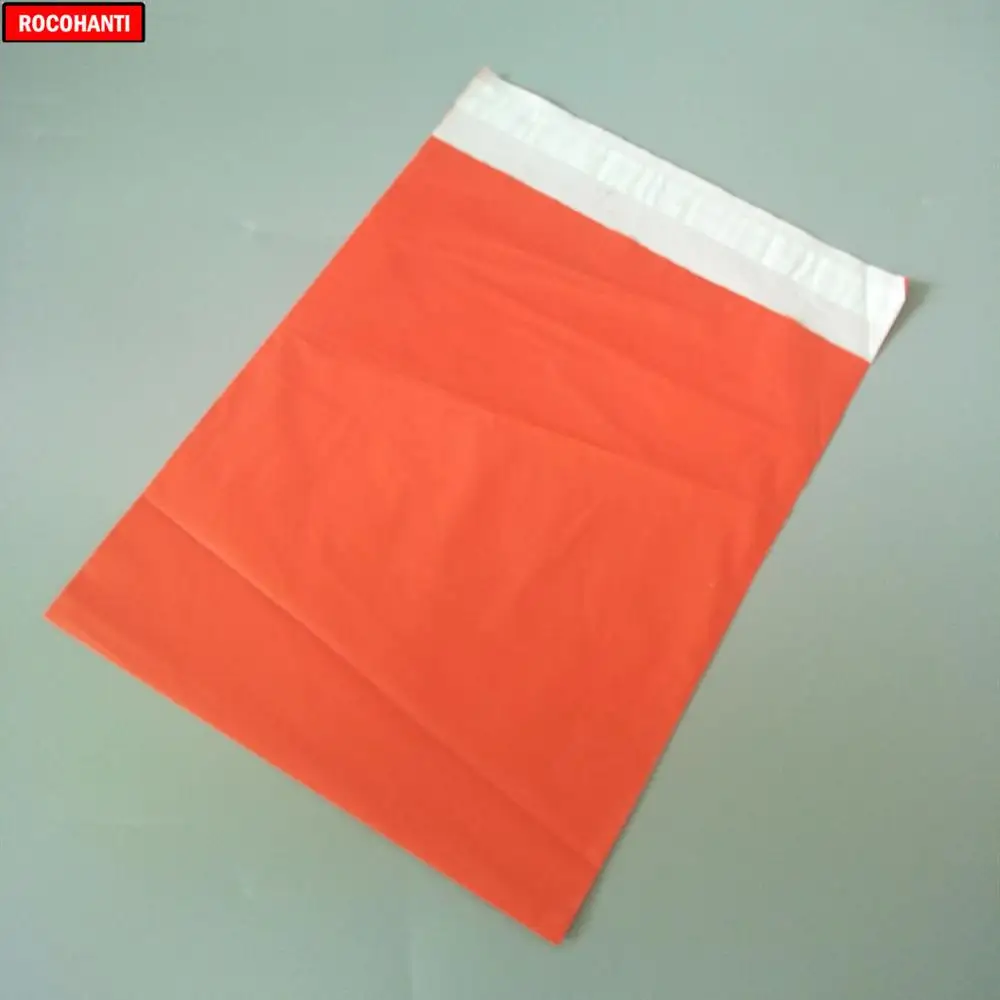 100X заказной логотип напечатанный толстый красный полиэтиленовый пакет поли