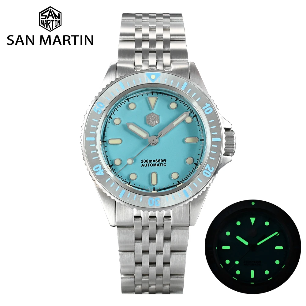 

Мужские наручные часы San Martin 38 мм с сапфировым стеклом и браслетом из нержавеющей стали Miyota 8215 Move t 20 бар водостойкие наручные часы